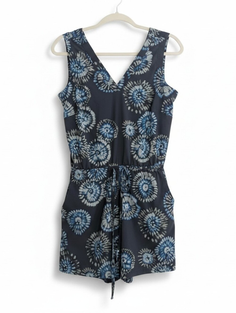 Toad & Co Womens Livvy Sunkissed Romper Size S Blue Printed Sleeveless UPF 50